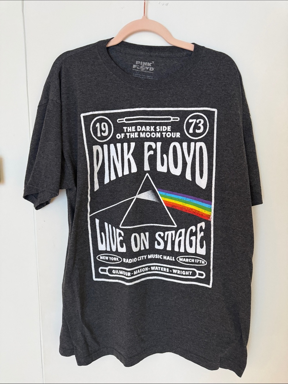 Pink Floyd Kids Dark Gray Prism Logo Tee with Rainbow Accent